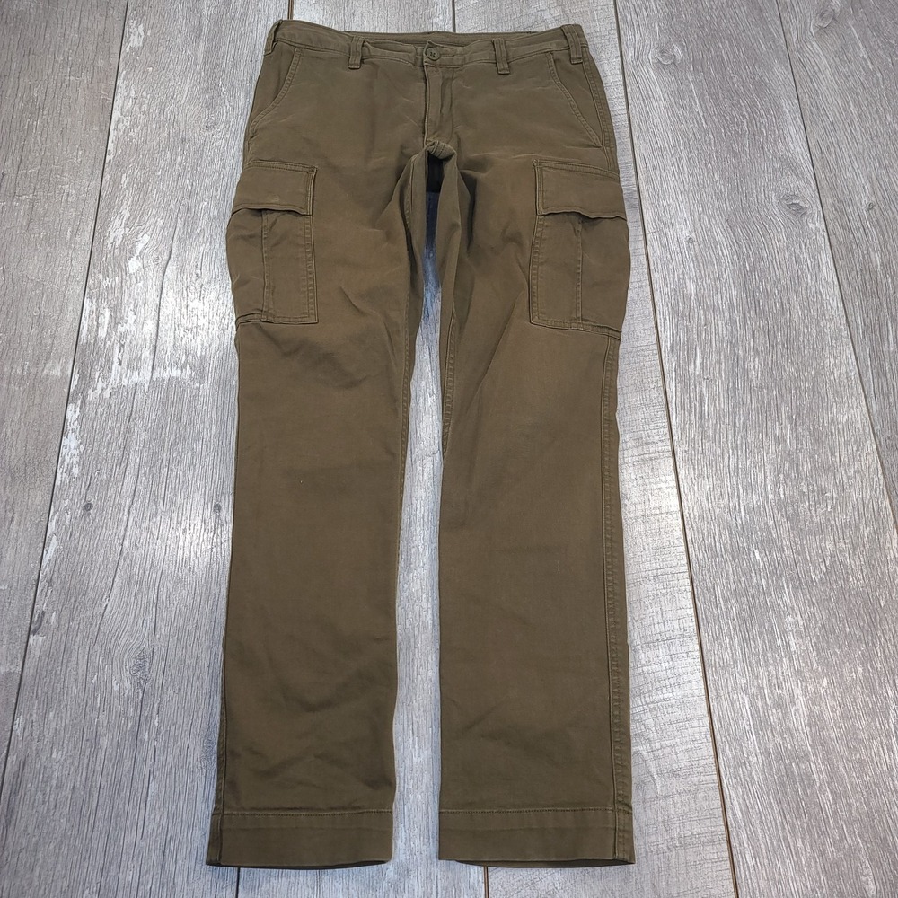 Polo Ralph Lauren Mens 28x29 Green Slim Cargo Trouser Pants Straight Surplus